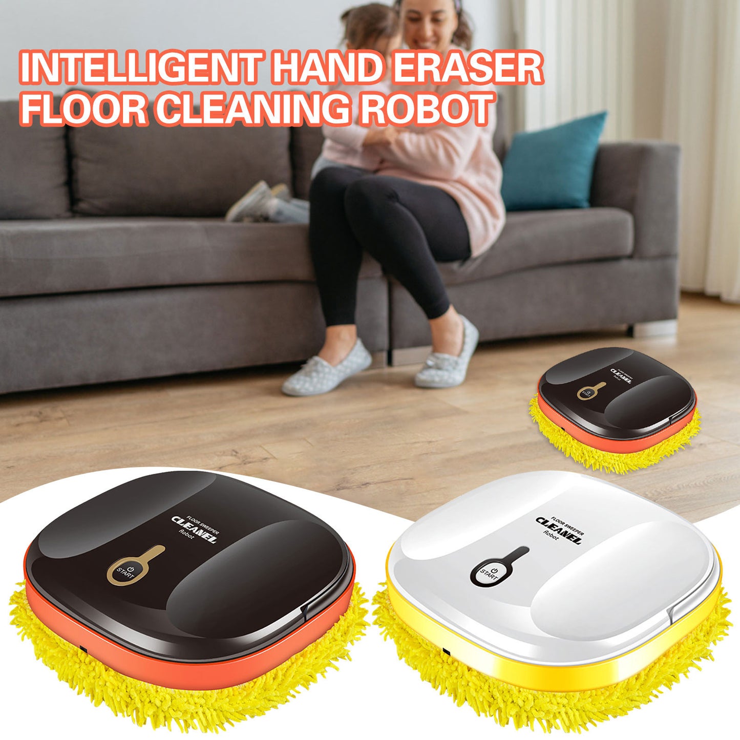 Rechargeable Smart Floor Cleaning Mop Robot – Ultra Quiet & Powerful