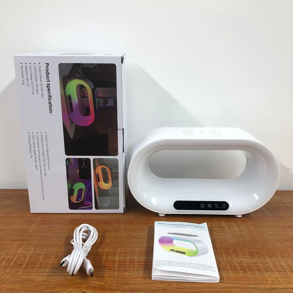 3-in-1 Smart LED Night Light with Wireless Charger & Alarm