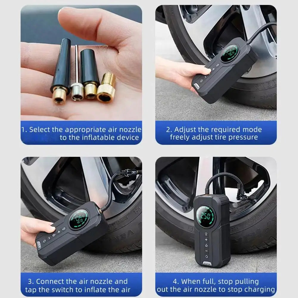 Portable High-Power Tyre Pump β Fast Inflation Anywhere π