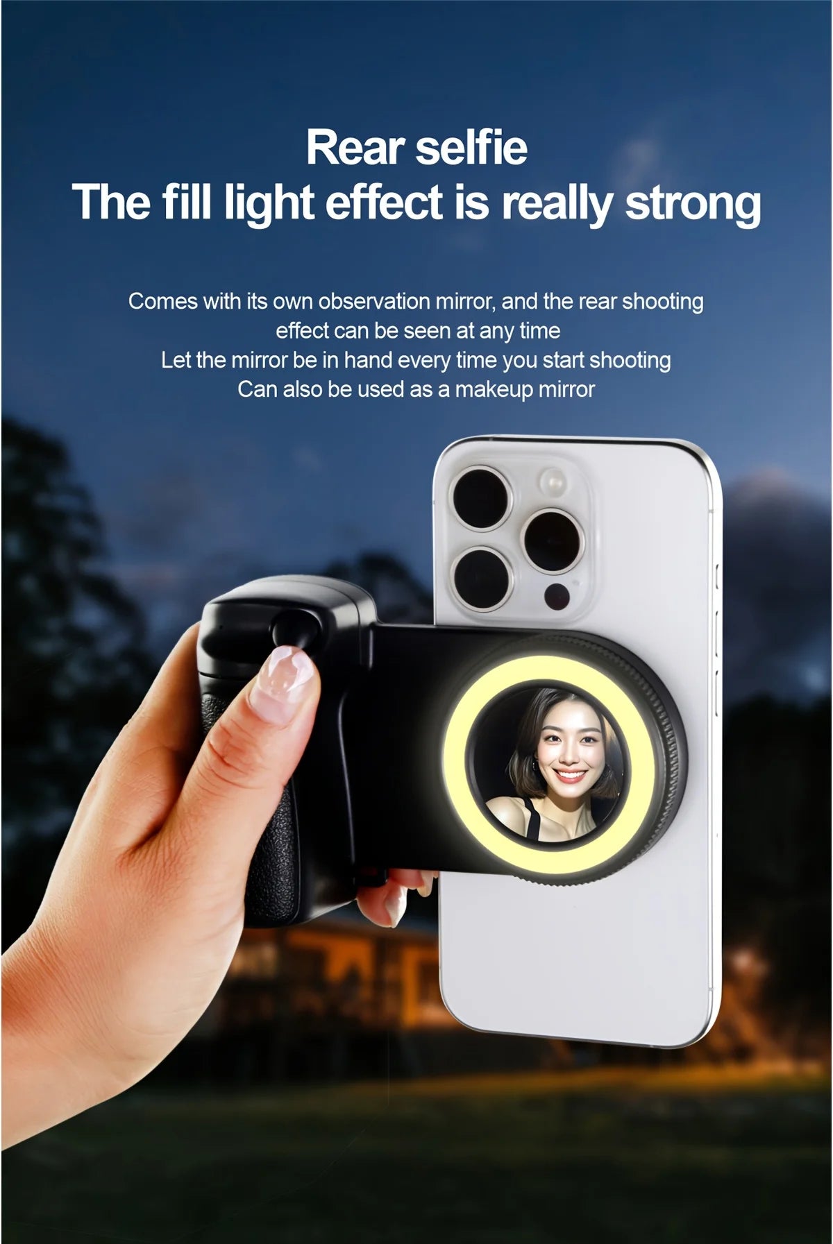 MagSafe Bluetooth Selfie Grip with Fill Light & Stabilizer