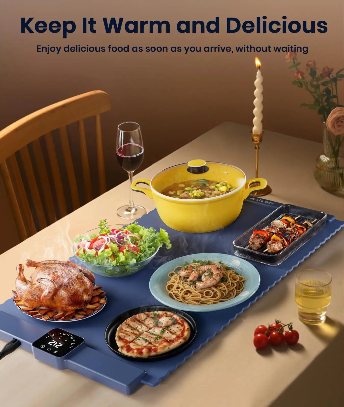 WarmServe Buffet Heating Mat β Party Tray Warmer with Timer π₯π