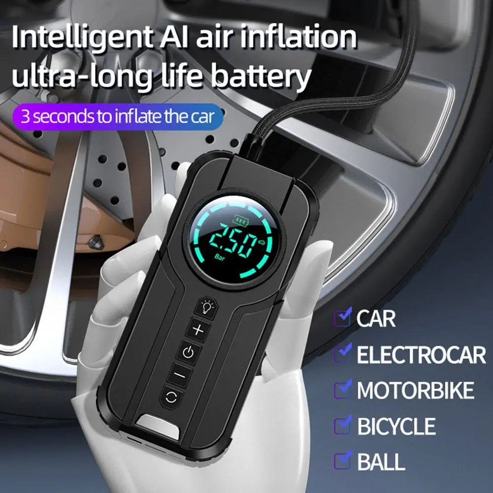 Portable High-Power Tyre Pump β Fast Inflation Anywhere π
