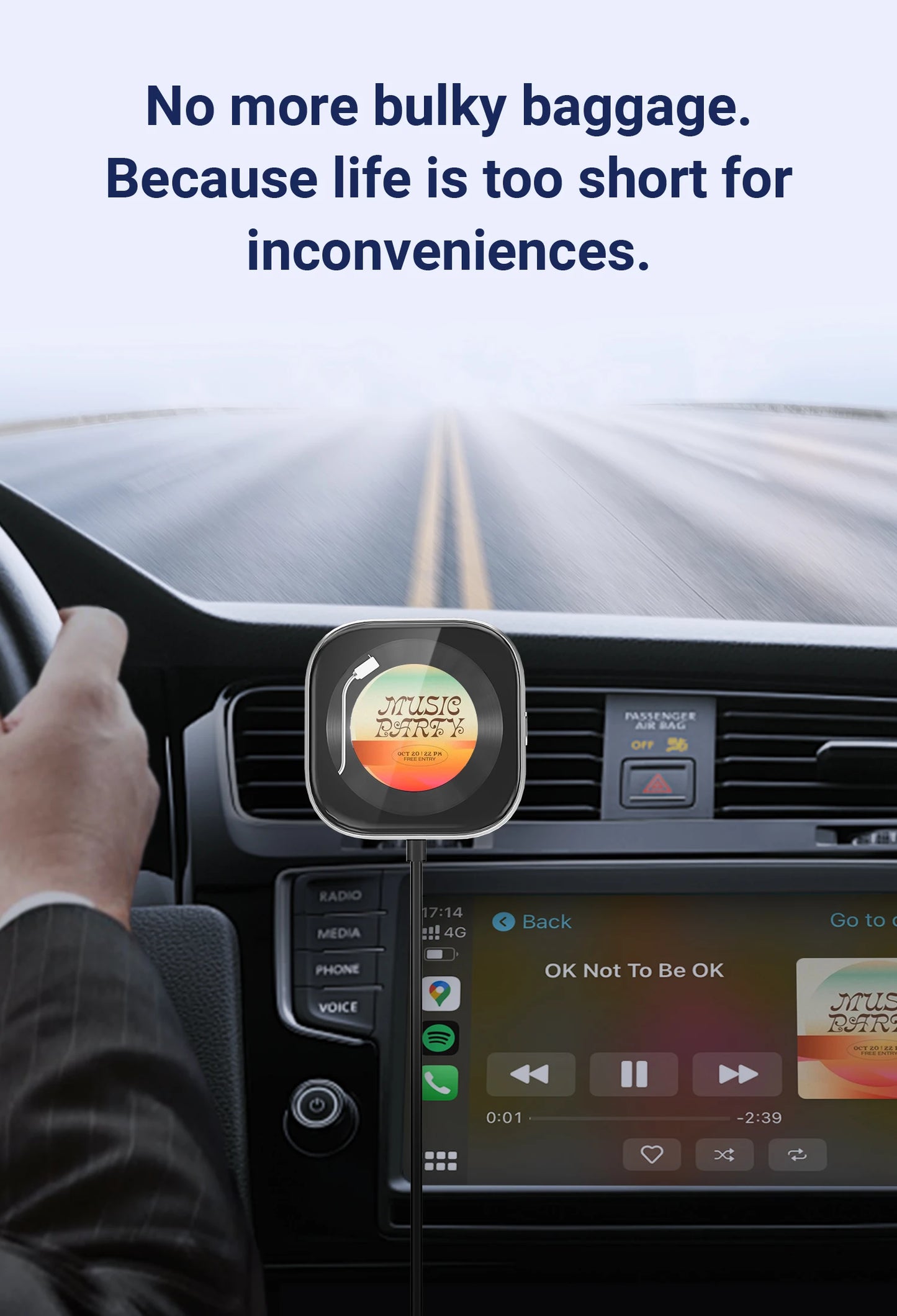 CarPlay Freedom: Wireless Adapter with Display