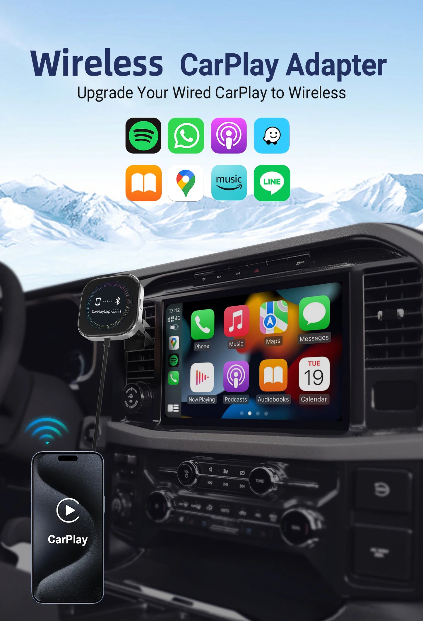 CarPlay Freedom: Wireless Adapter with Display
