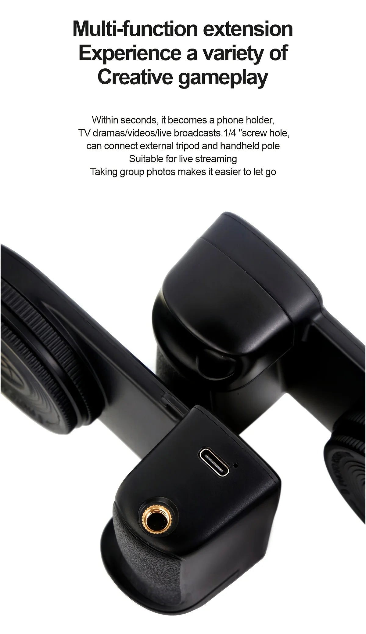 MagSafe Bluetooth Selfie Grip with Fill Light & Stabilizer