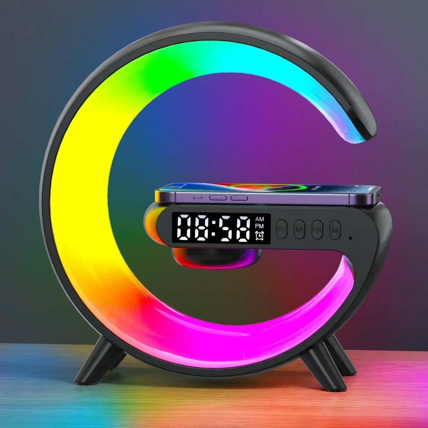Fast Charging Station with Night Light & Music