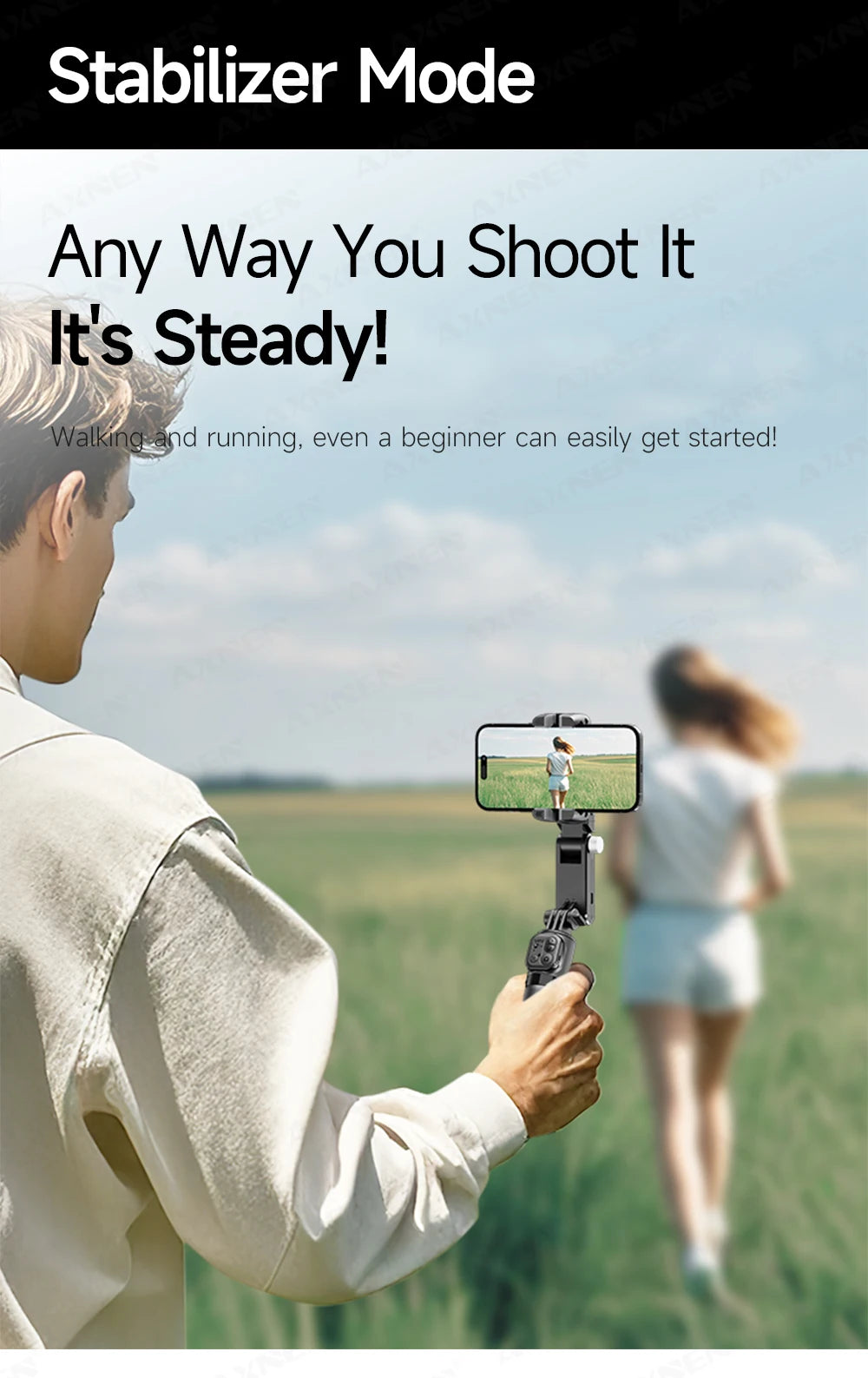 AXNEN Q19 AI Gimbal – 360° Face Tracking with Fill Light
