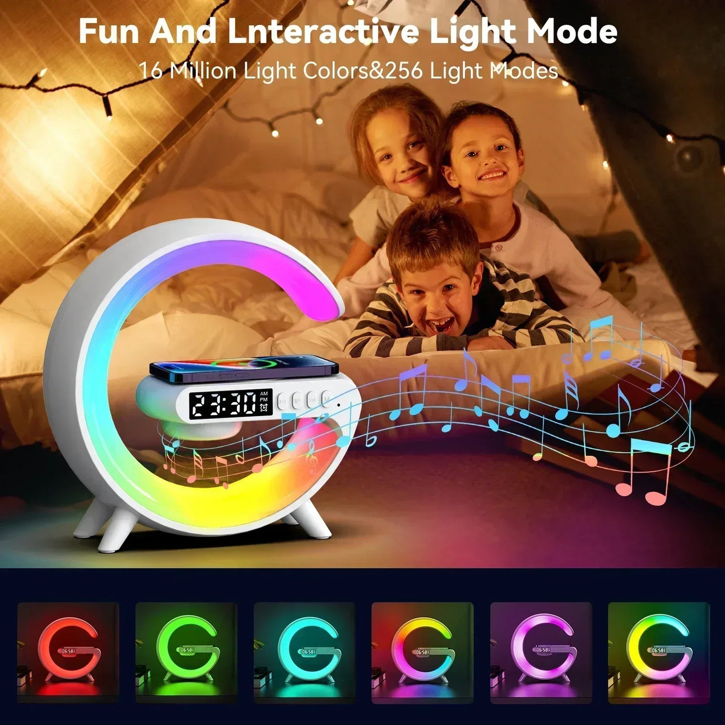 Fast Charging Station with Night Light & Music