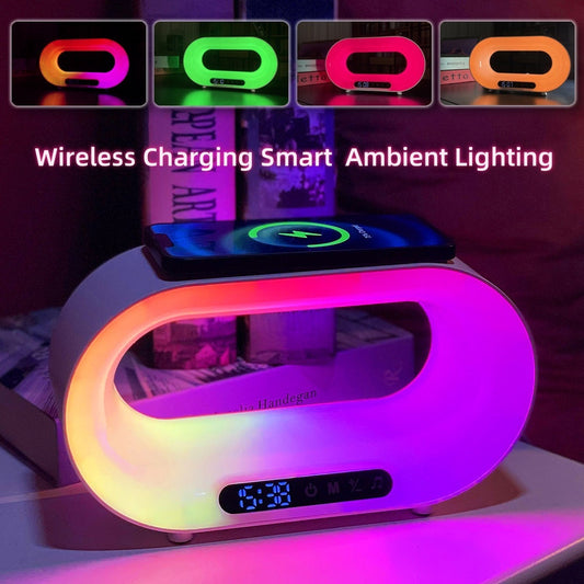 3-in-1 Smart LED Night Light with Wireless Charger & Alarm