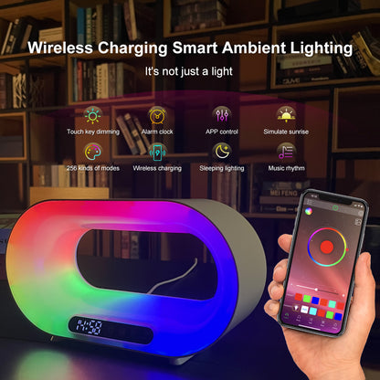 3-in-1 Smart LED Night Light with Wireless Charger & Alarm