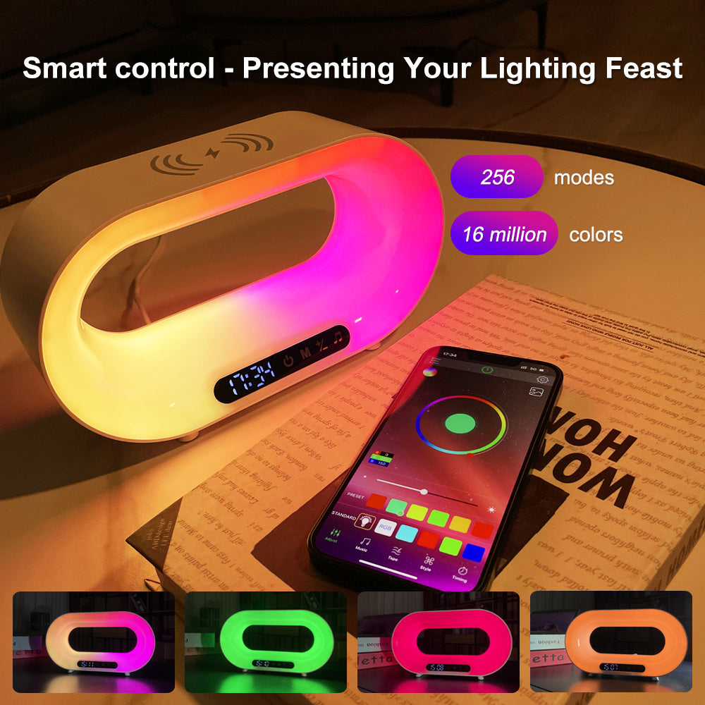 3-in-1 Smart LED Night Light with Wireless Charger & Alarm