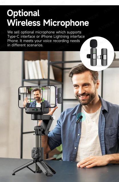 AXNEN Q19 AI Gimbal – 360° Face Tracking with Fill Light
