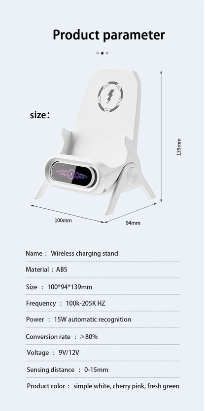 Mini Chair 3-in-1 Cordless Fast Charger Stand