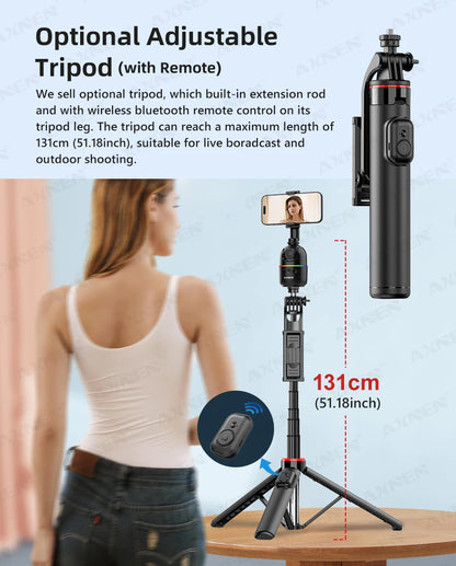 AI Face Tracking Gimbal – 360° Auto Rotate Selfie Stabilizer