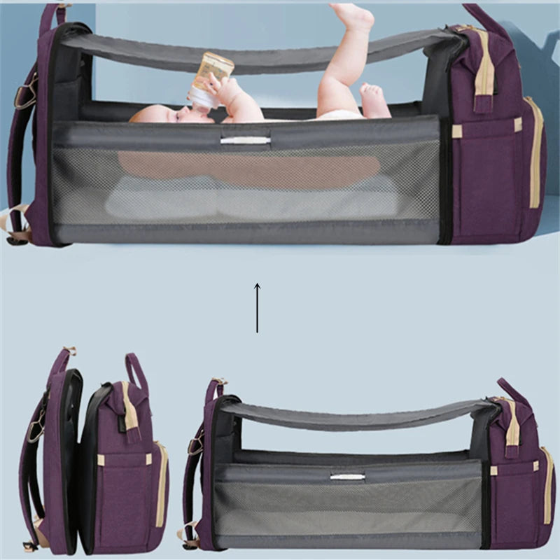 MommyBag™ 3-in-1 Baby Backpack – Folding Bed & Mosquito Net