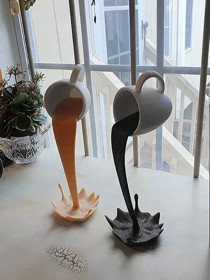 Floating Coffee Mug Sculpture – Gravity-Defying Art