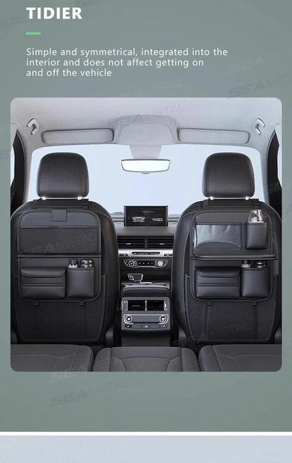 SEAMETAL Car Seat Organizer – Foldable Tray & Multi-Pocket Storage