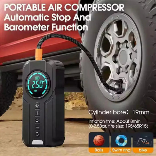 Portable High-Power Tyre Pump – Fast Inflation Anywhere 🔋