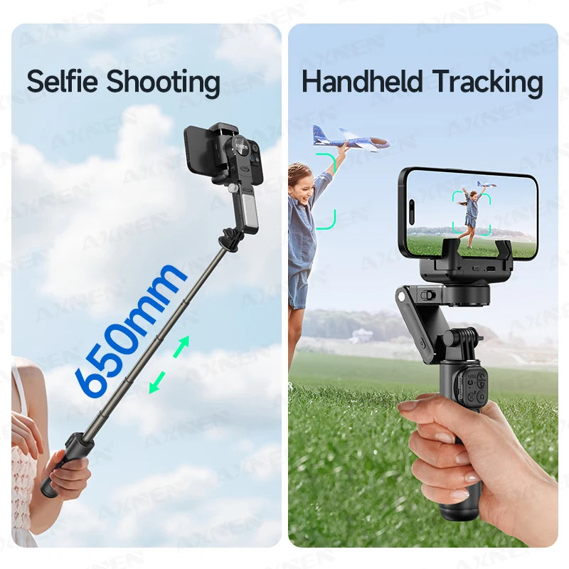 AXNEN Q19 AI Gimbal – 360° Face Tracking with Fill Light
