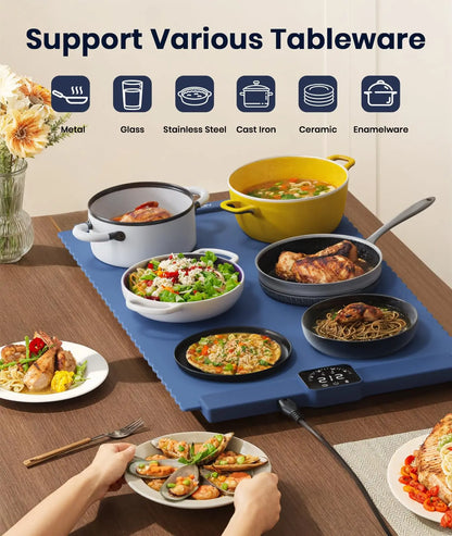 WarmServe Buffet Heating Mat – Party Tray Warmer with Timer 🥘🎉