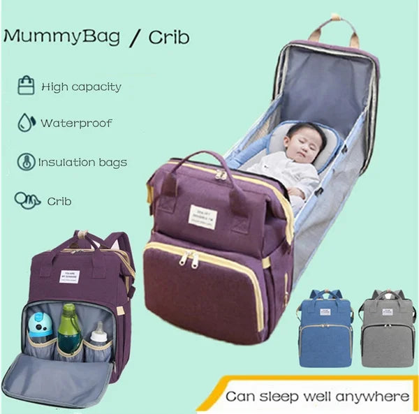 Large Capacity Diaper Backpack – Travel Feeding & Sleeping Bag