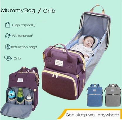Large Capacity Diaper Backpack – Travel Feeding & Sleeping Bag