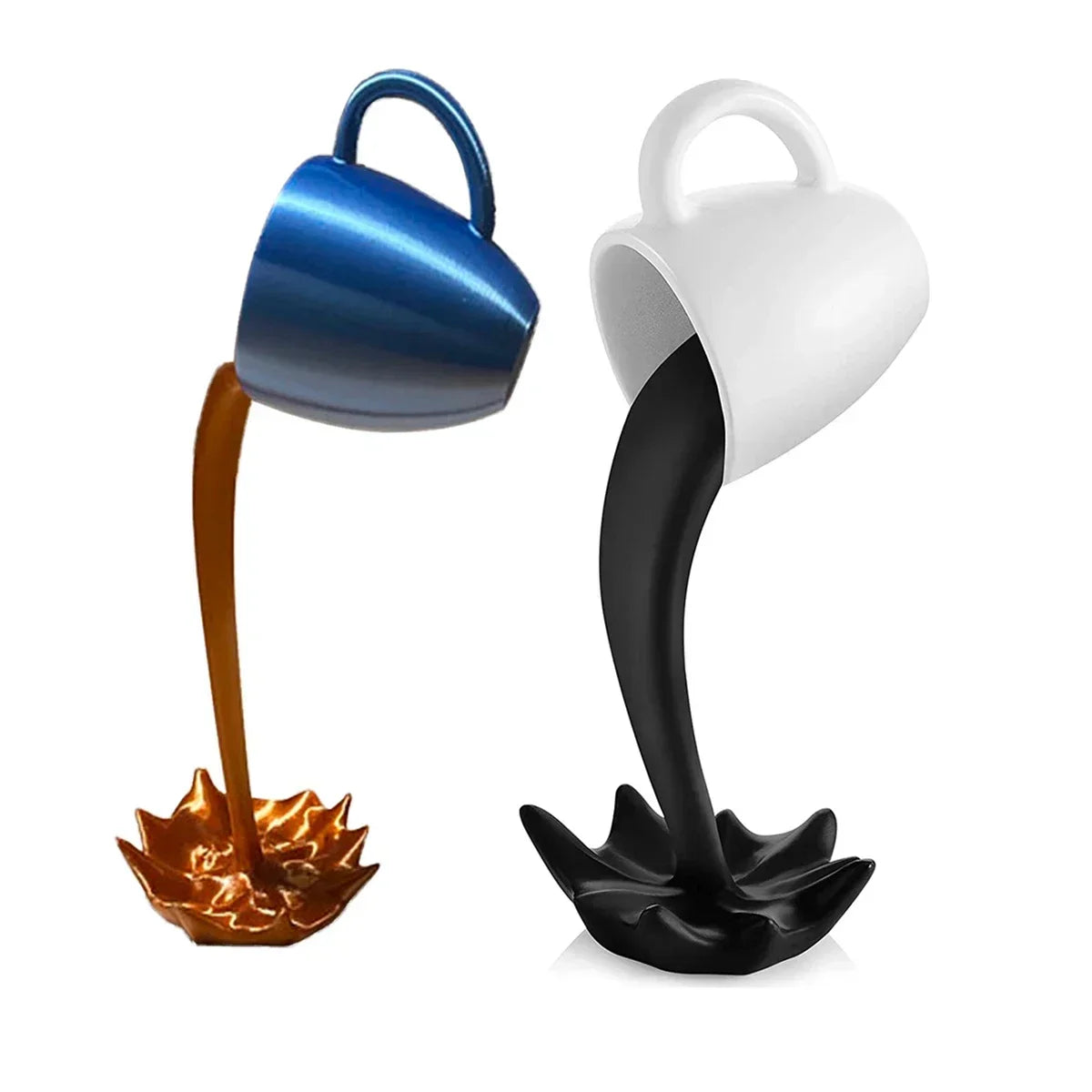 Floating Coffee Mug Sculpture – Gravity-Defying Art