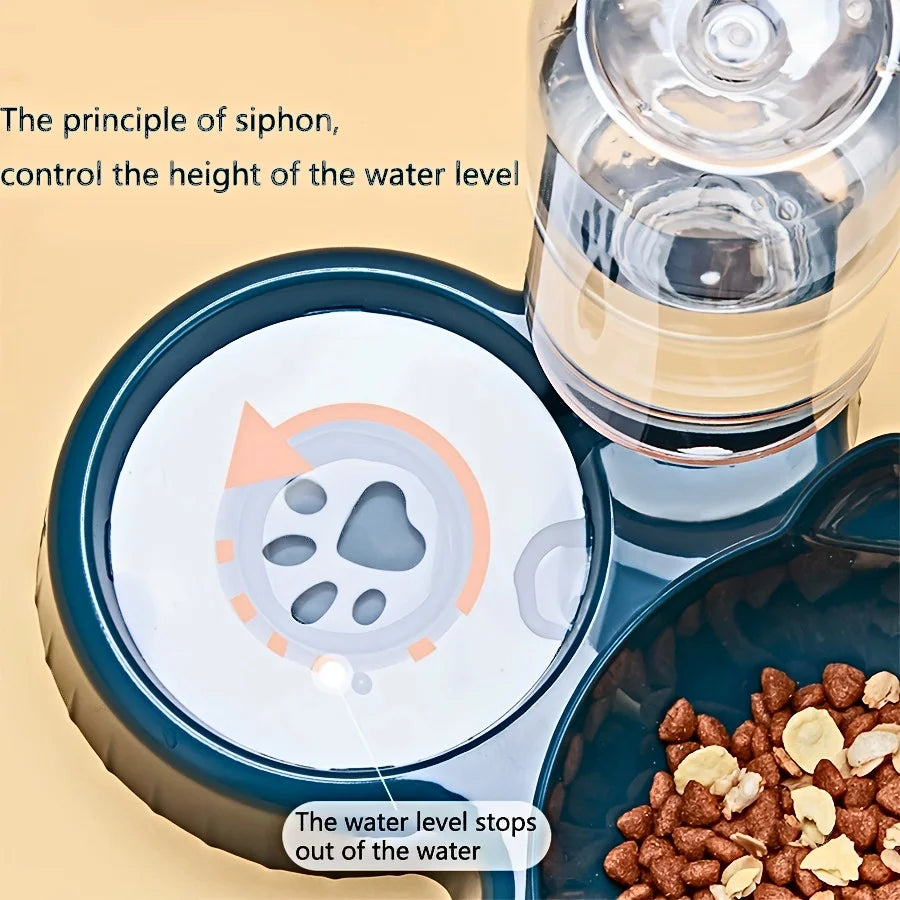 TiltSip™ – 3-in-1 Cat Feeding Station with Tilted Bowls & Gravity Water Feeder