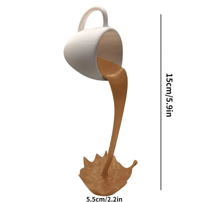 Floating Coffee Mug Sculpture – Gravity-Defying Art