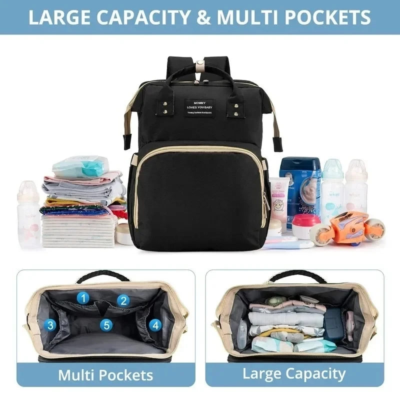 Large Capacity Diaper Backpack – Travel Feeding & Sleeping Bag