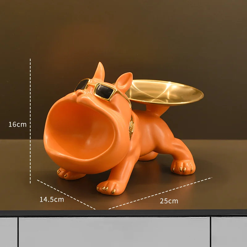 French Bulldog Resin Statue – Chic Storage Dish Decor 🐶✨