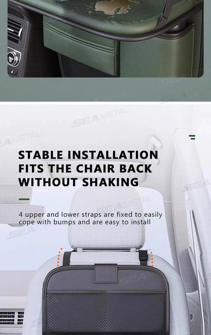 SEAMETAL Car Seat Organizer – Foldable Tray & Multi-Pocket Storage