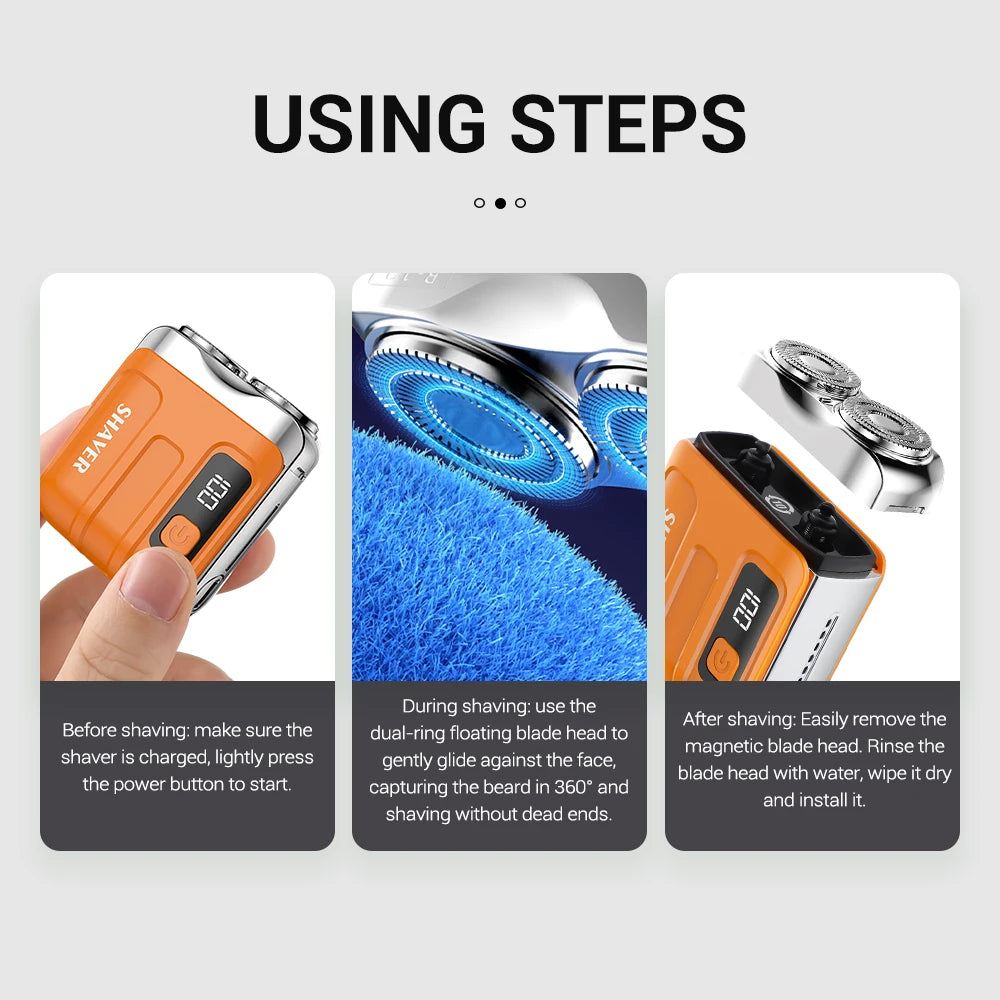 Mini Electric Shaver - Portable Travel & Home Use