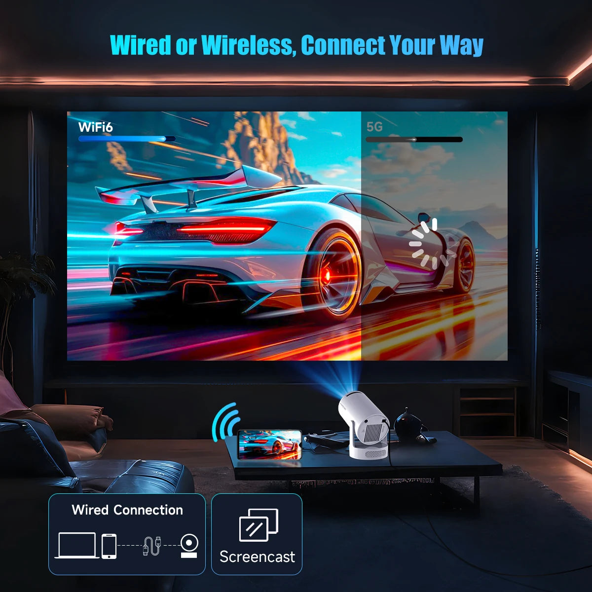 Magcubic HY300 Pro+ 4K WiFi6 Portable Projector