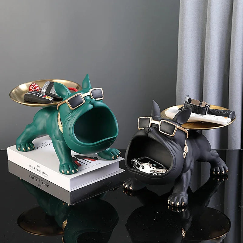 French Bulldog Resin Statue – Chic Storage Dish Decor 🐶✨