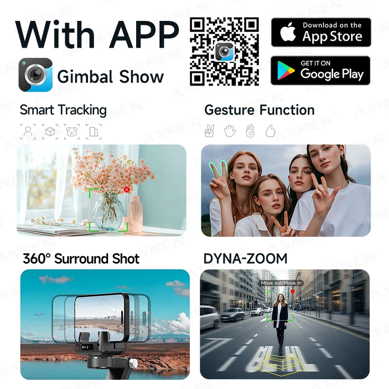 AXNEN Q19 AI Gimbal – 360° Face Tracking with Fill Light