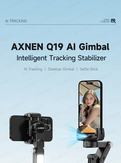 AXNEN Q19 AI Gimbal – 360° Face Tracking with Fill Light