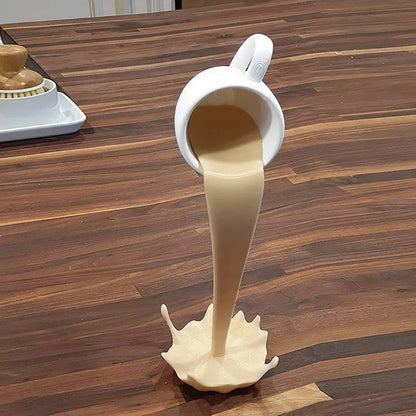 Floating Coffee Mug Sculpture – Gravity-Defying Art