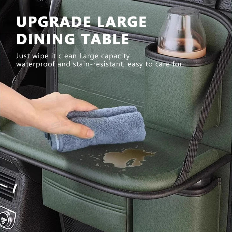 SEAMETAL Car Seat Organizer – Foldable Tray & Multi-Pocket Storage