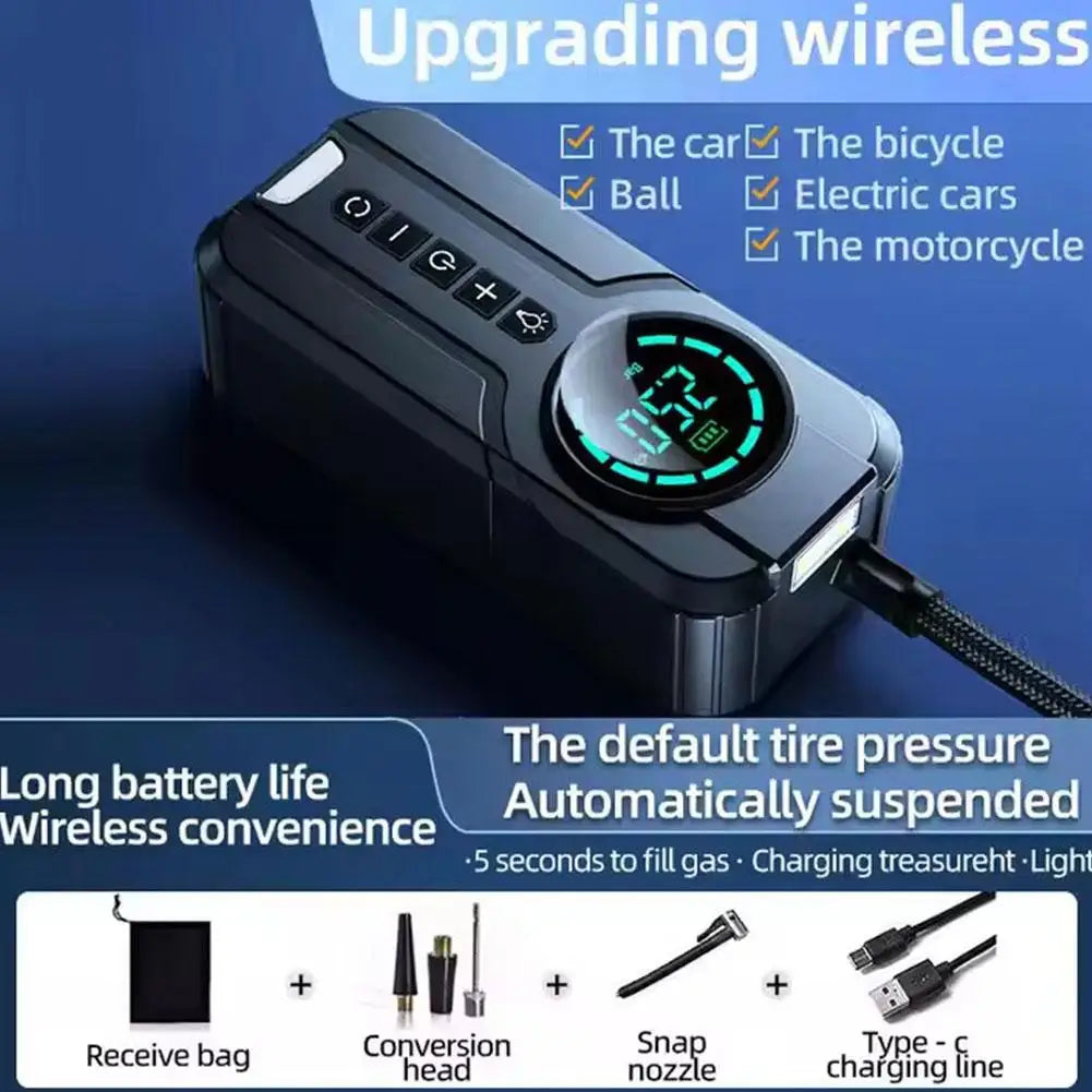 Portable High-Power Tyre Pump – Fast Inflation Anywhere 🔋