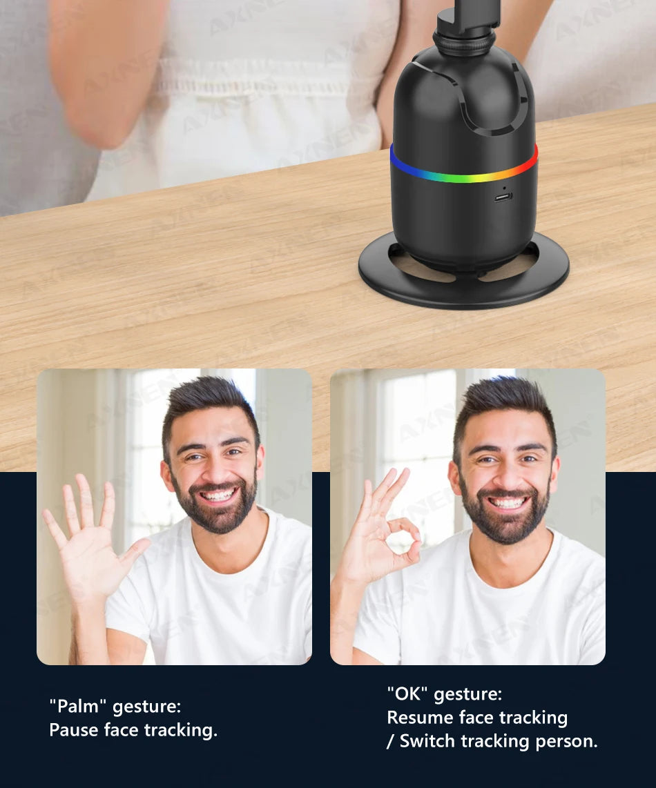 AI Face Tracking Gimbal – 360° Auto Rotate Selfie Stabilizer