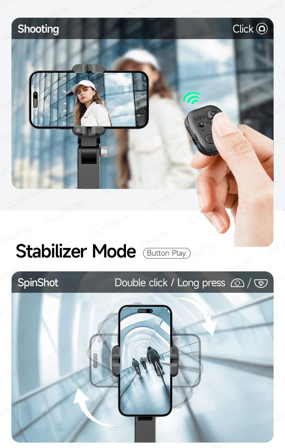 AXNEN Q19 AI Gimbal – 360° Face Tracking with Fill Light