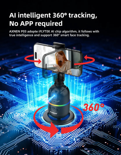 AI Face Tracking Gimbal – 360° Auto Rotate Selfie Stabilizer