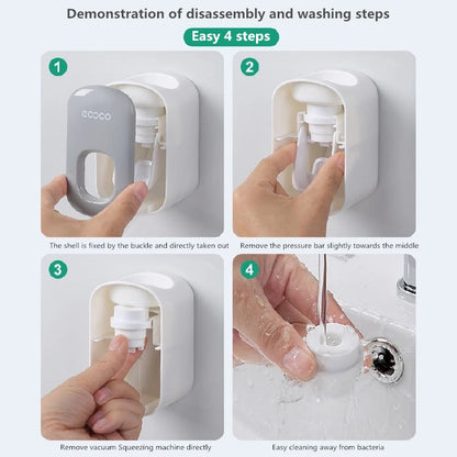 Hands-Free Automatic Toothpaste Dispenser & Holder Set