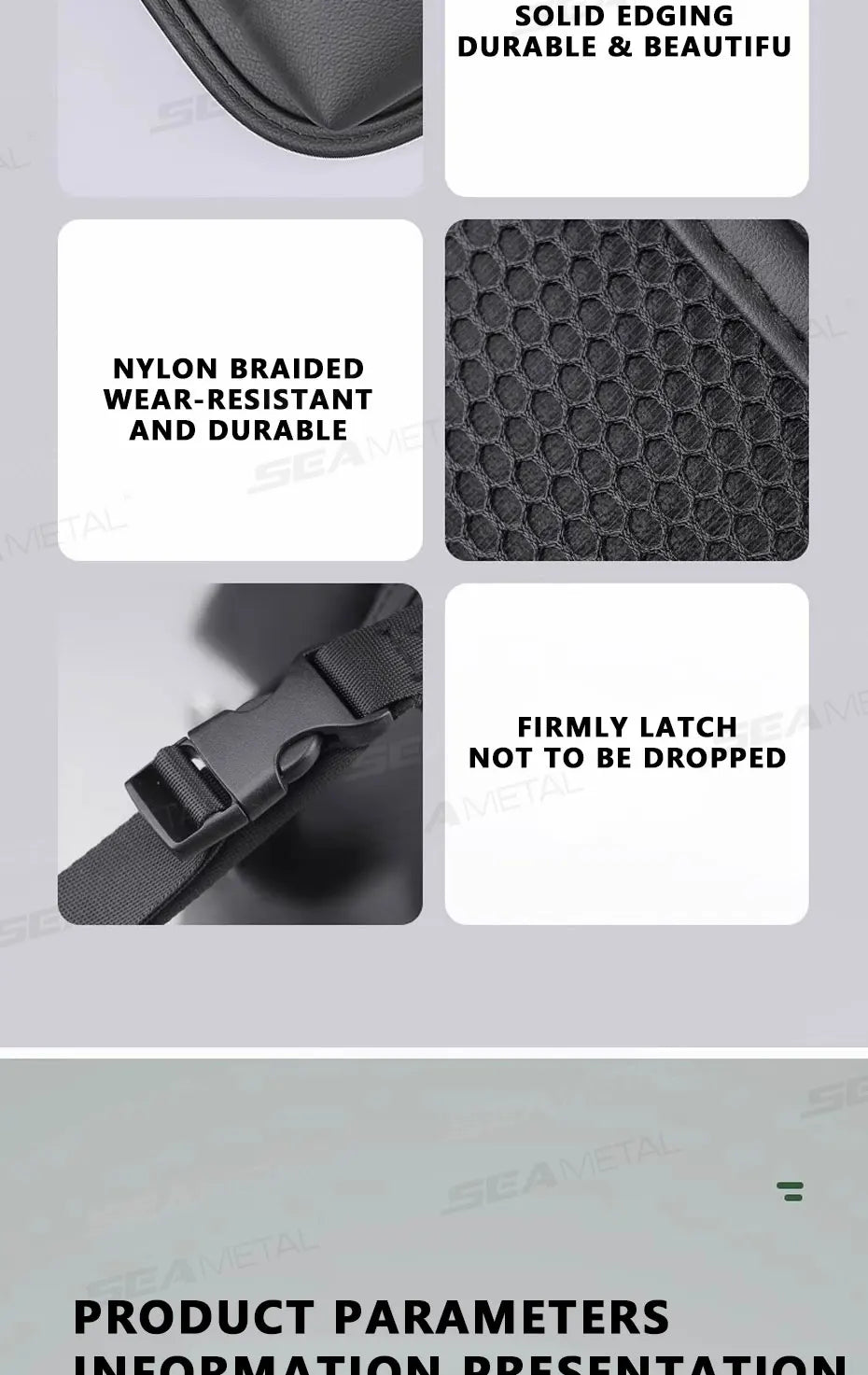 SEAMETAL Car Seat Organizer – Foldable Tray & Multi-Pocket Storage