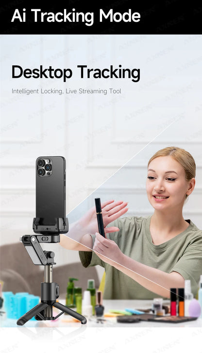 AXNEN Q19 AI Gimbal – 360° Face Tracking with Fill Light