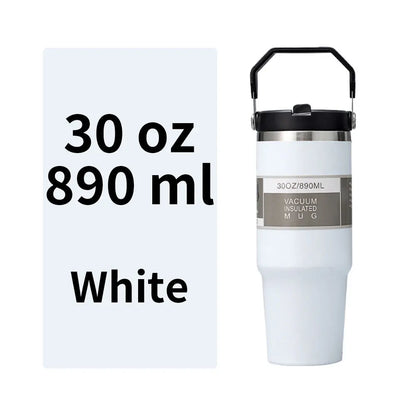 Vacuum Tumbler with Lid Stainless Steel Portable Water Bottle with Dazzling Handle Insulated Tumbler Tote Handle 20 30 OZ