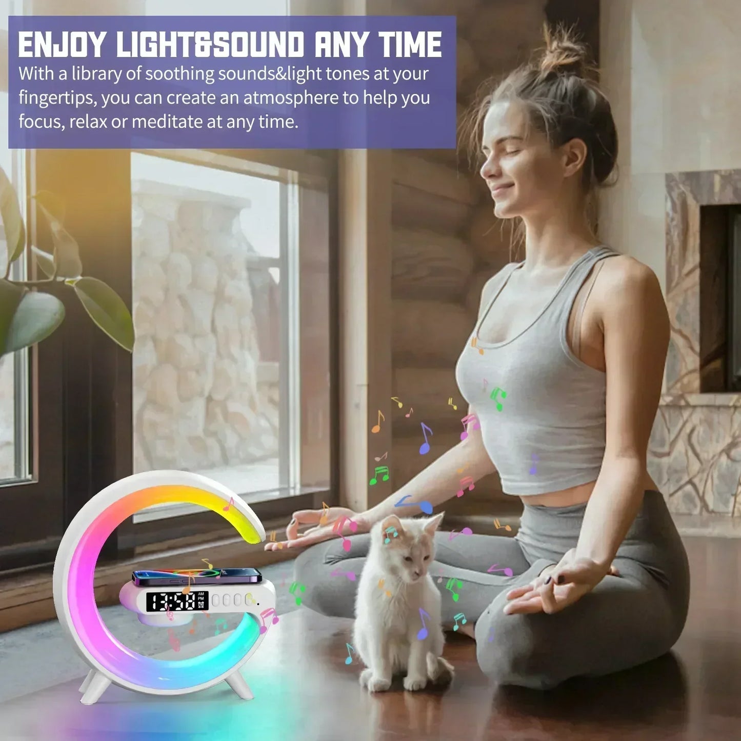 Fast Charging Station with Night Light & Music