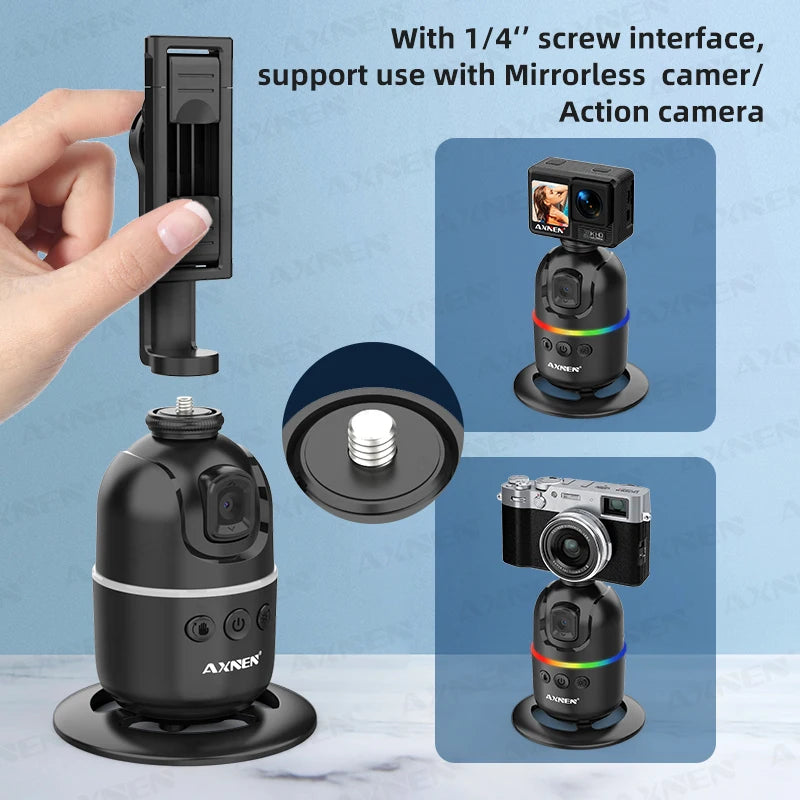 AI Face Tracking Gimbal – 360° Auto Rotate Selfie Stabilizer