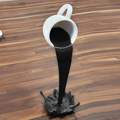 Floating Coffee Mug Sculpture – Gravity-Defying Art